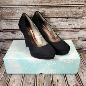 MAURICES Tori Faux Suede Black Women's 10 High Heel Stiletto Pump Shoes EUC